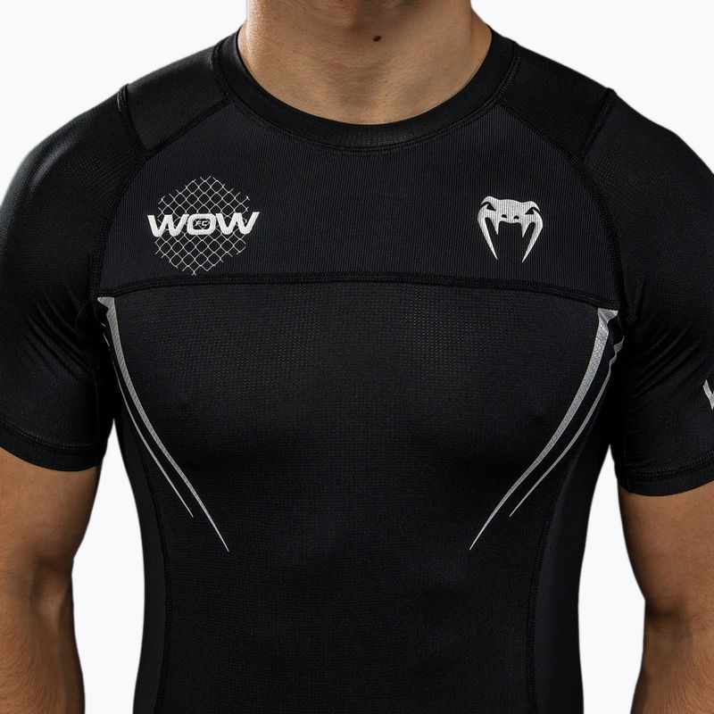 Мъжка тренировъчна тениска Venum X WOW FC Rashguards черно/сребристо сиво 7
