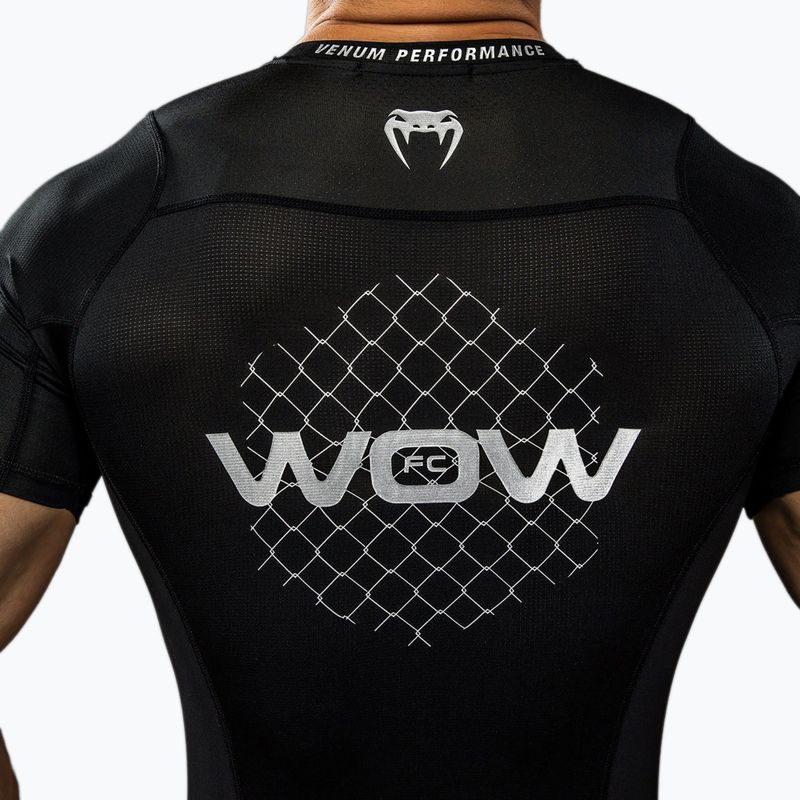 Мъжка тренировъчна тениска Venum X WOW FC Rashguards черно/сребристо сиво 8