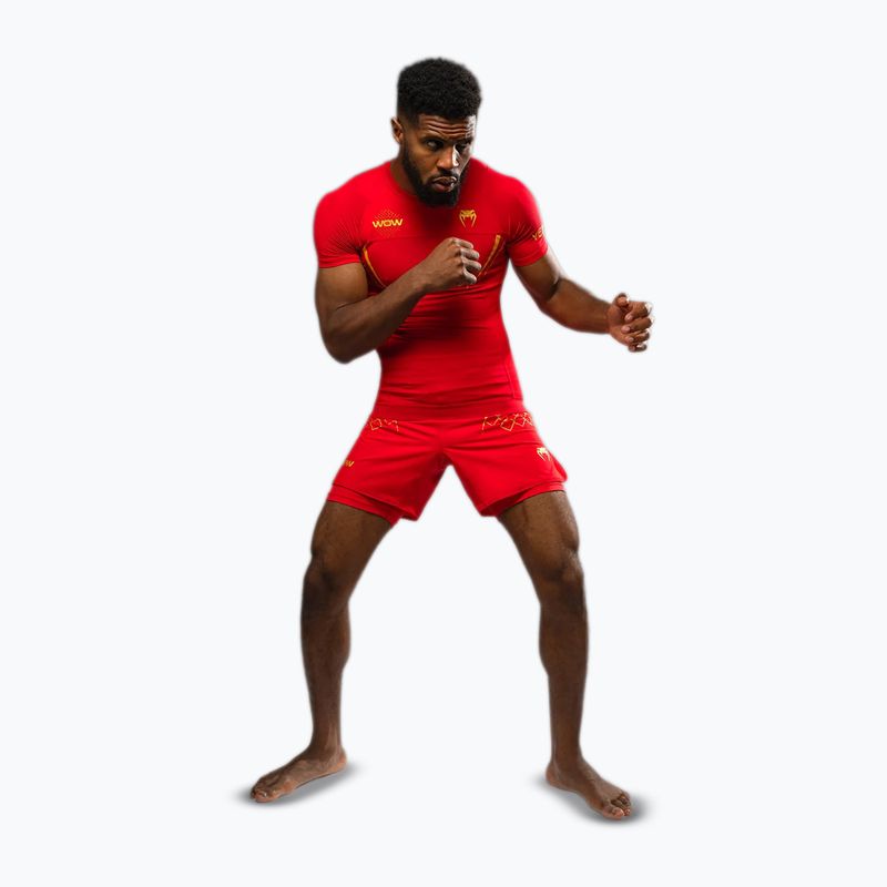 Мъжка тренировъчна тениска Venum X WOW FC Rashguards fury red/gold 2