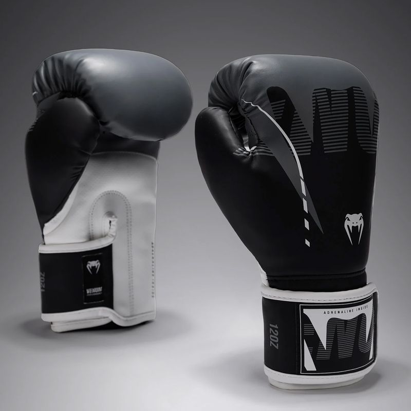 Боксови ръкавици Venum Adrenaline Boxing black/silver grey 2