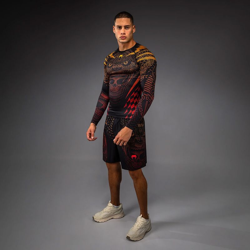 Мъжки рашгард с дълъг ръкав Venum Quetzal Fury Rashguard black/fury red/tangerine 2