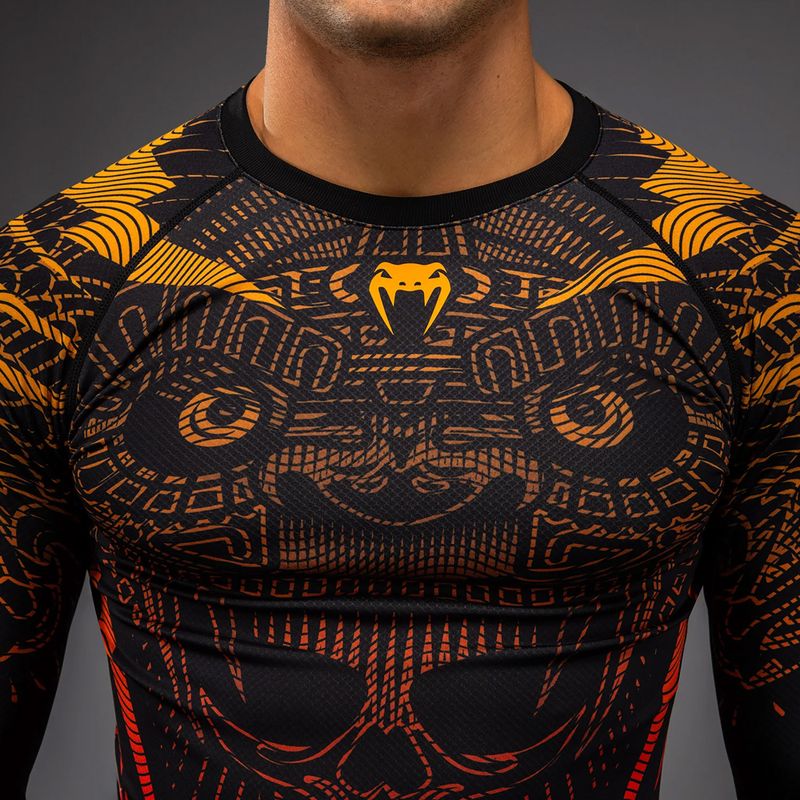 Мъжки рашгард с дълъг ръкав Venum Quetzal Fury Rashguard black/fury red/tangerine 5