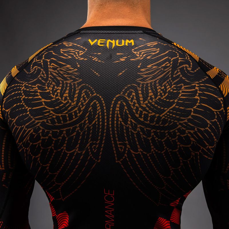 Мъжки рашгард с дълъг ръкав Venum Quetzal Fury Rashguard black/fury red/tangerine 6