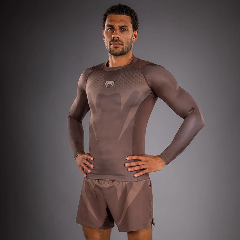 Мъжки рашгард с дълъг ръкав Venum No Gi Rashguards chocolate brown 3