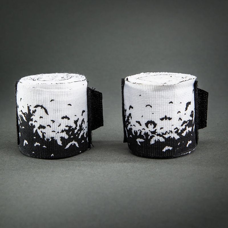 Боксови бандажи Venum Bats Night 400 cm black/white 2