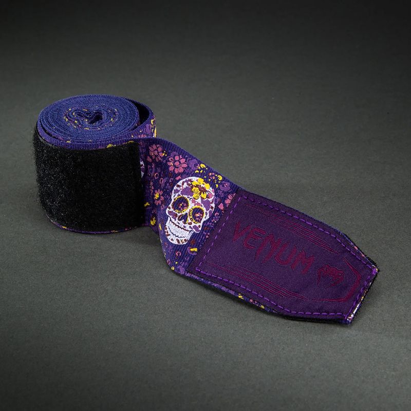 Боксови бандажи Venum Santa Muerte Handwraps 450 cm dark purple 3
