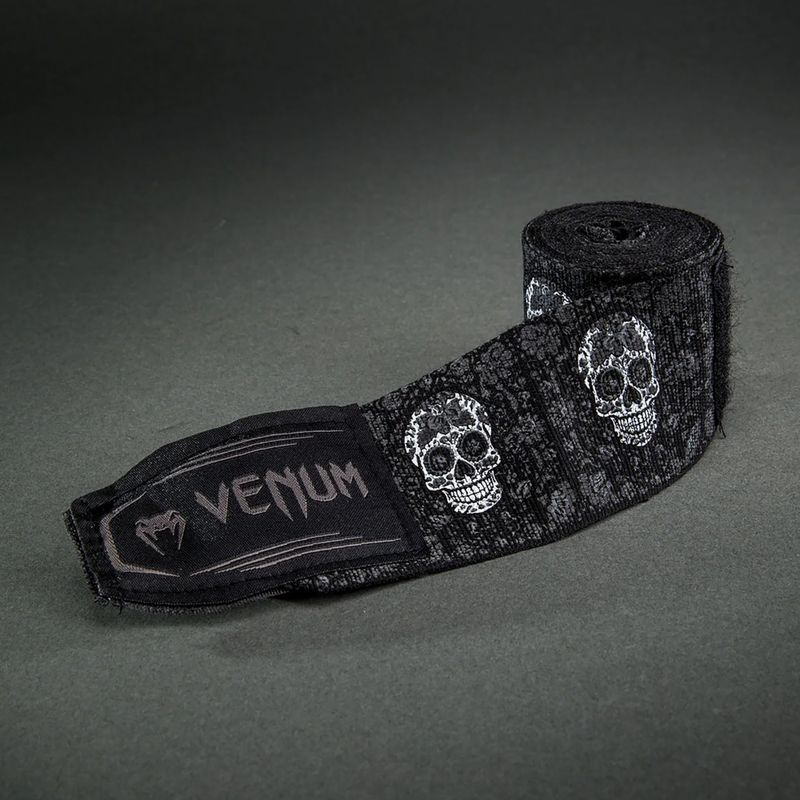 Боксови бандажи Venum Santa Muerte Handwraps 400 cm black/white 3