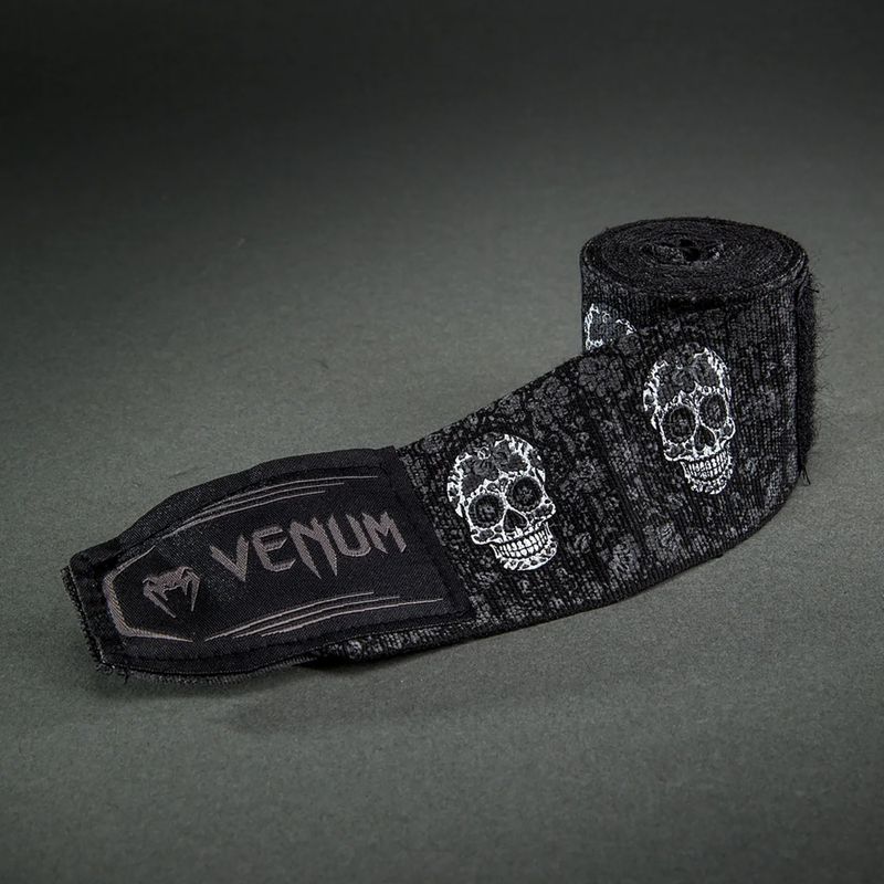 Боксови бандажи Venum Santa Muerte Handwraps 450 cm black/white 3