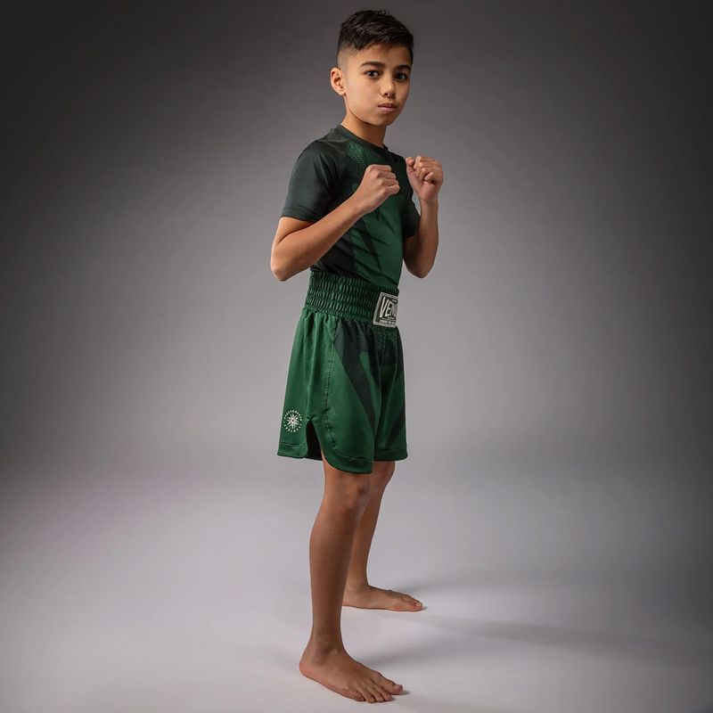 Детски шорти за тренировка Venum Attack Kids Boxing forest green/off white 2