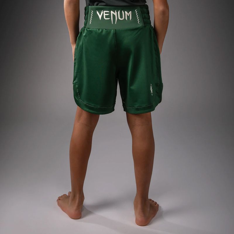 Детски шорти за тренировка Venum Attack Kids Boxing forest green/off white 3