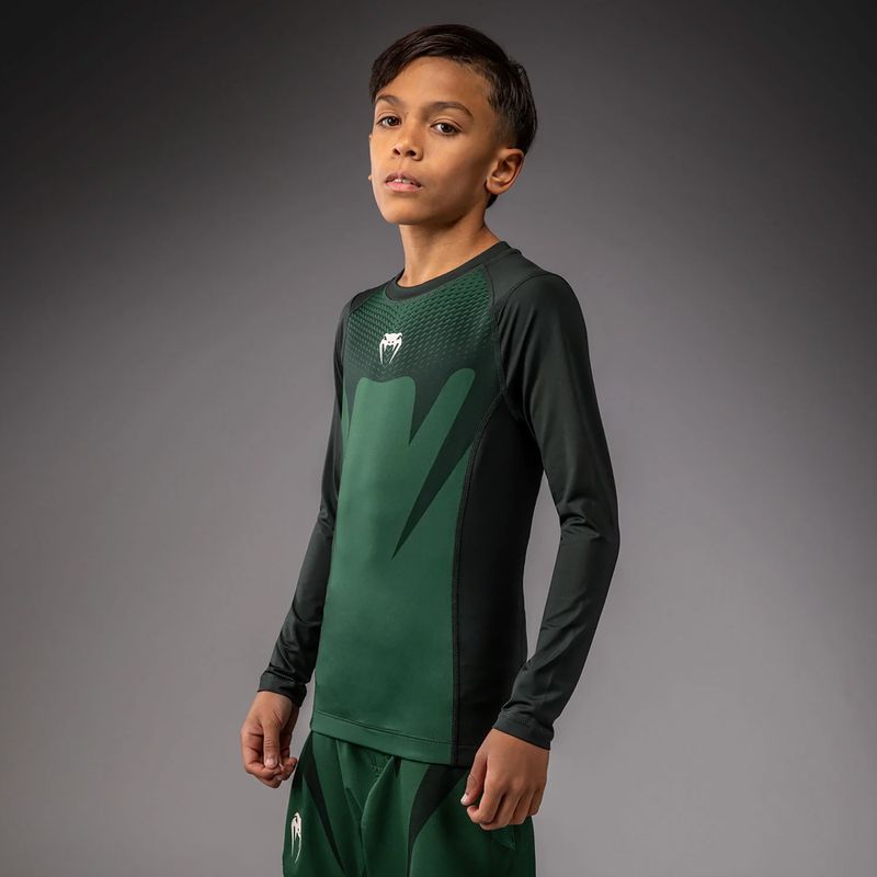 Детски рашгард Venum Attack Kids Rashguard fores green/off white 3