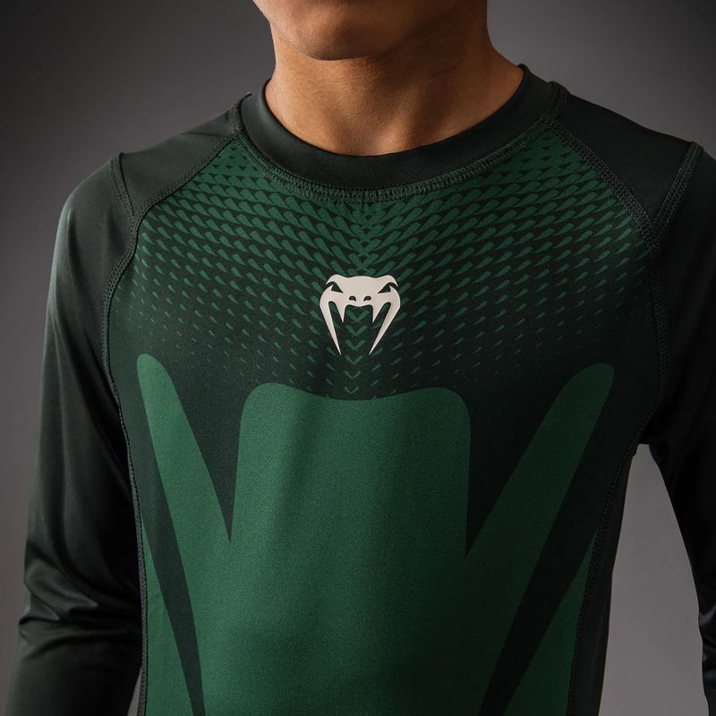 Детски рашгард Venum Attack Kids Rashguard fores green/off white 4
