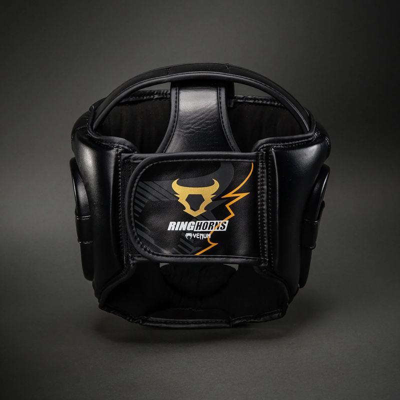 Боксова каска Venum Ringhorns Charger Headgear black/gold 3