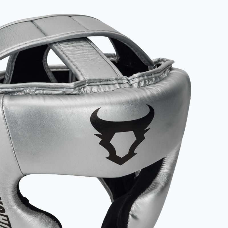 Боксова каска Venum Ringhorns Charger Headgear silver/black 4