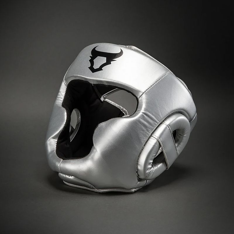 Боксова каска Venum Ringhorns Charger Headgear silver/black 2