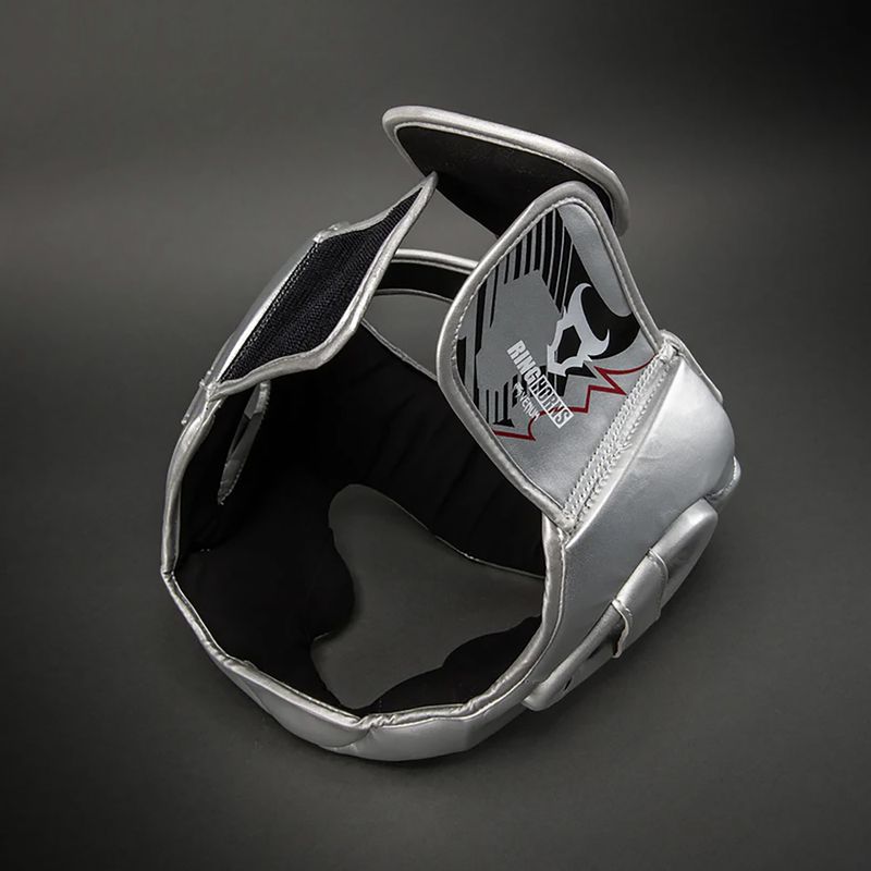 Боксова каска Venum Ringhorns Charger Headgear silver/black 4