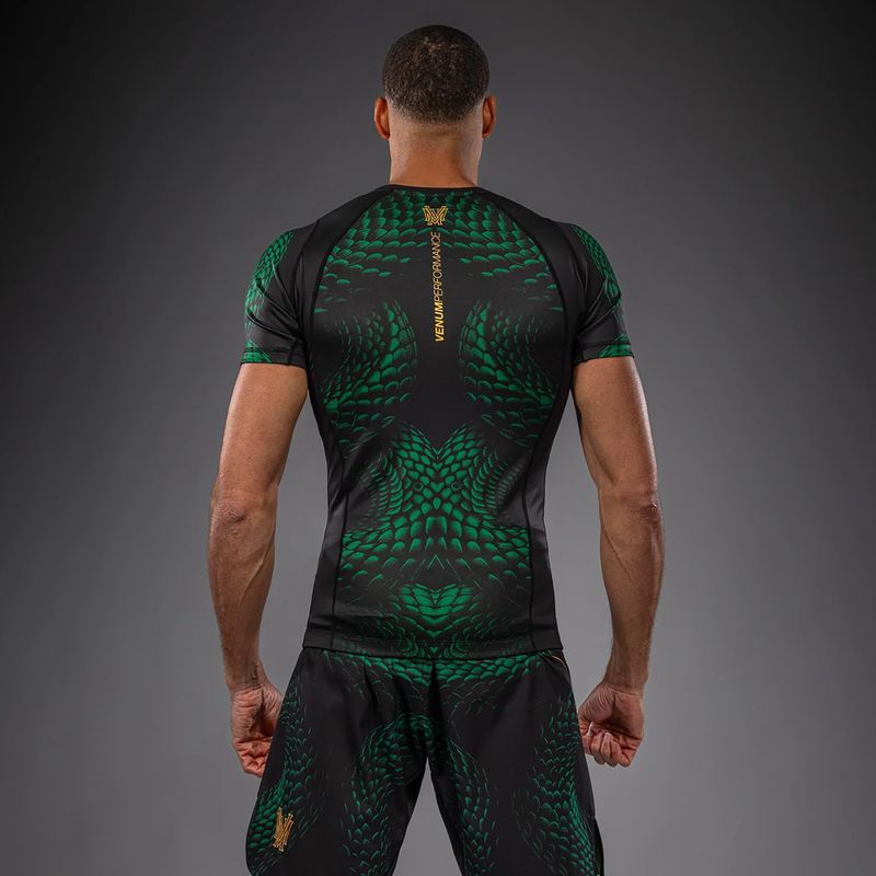Мъжки рашгард Venum Matupa Short Sleeve black/green/gold 2