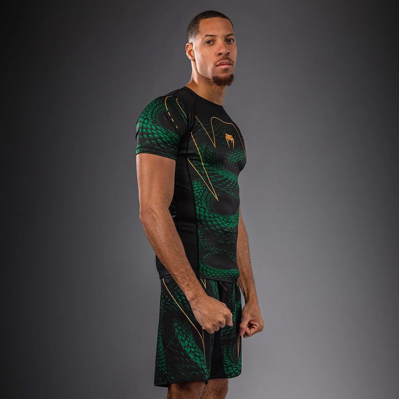 Мъжки рашгард Venum Matupa Short Sleeve black/green/gold 3