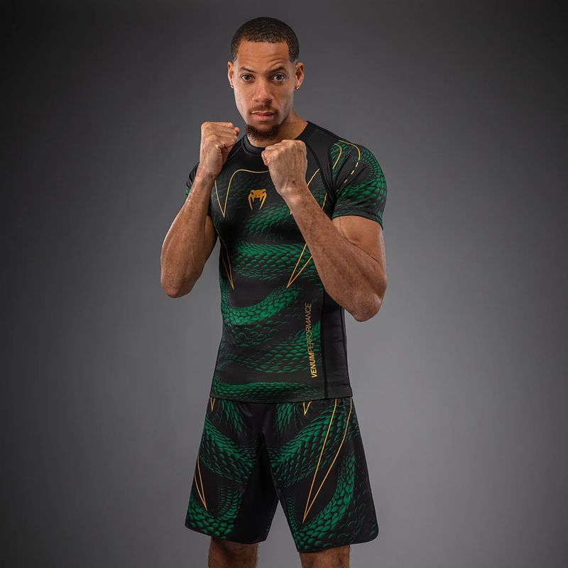 Мъжки рашгард Venum Matupa Short Sleeve black/green/gold 4