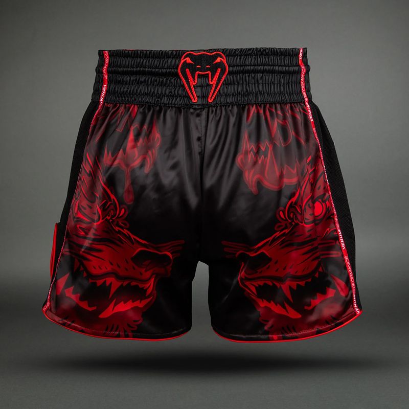 Мъжки шорти за тренировка Venum Wolf Atak Muay Thai Shorts black/red 2