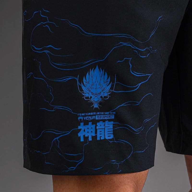 Мъжки тренировъчни шорти Venum Thunder Dragon Training Black/Royal Blue 7