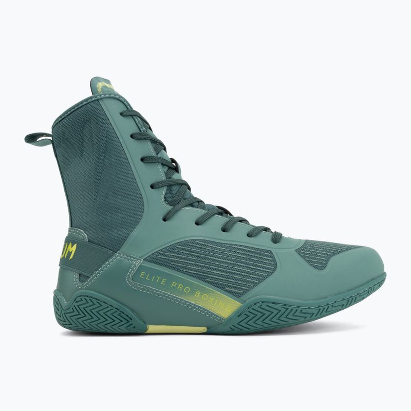 Боксьорски обувки Venum Elite Neo Boxing green/neon yellow 2