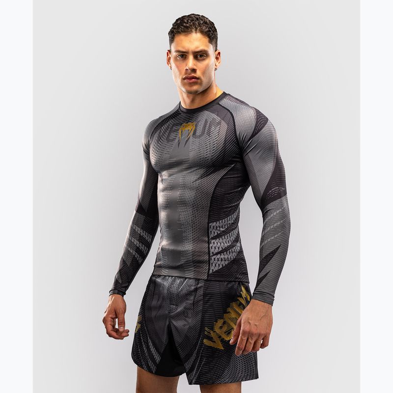 Мъжки рашгард с дълги ръкави Venum Galactic 3.0 Rashguard LS black/gold 3