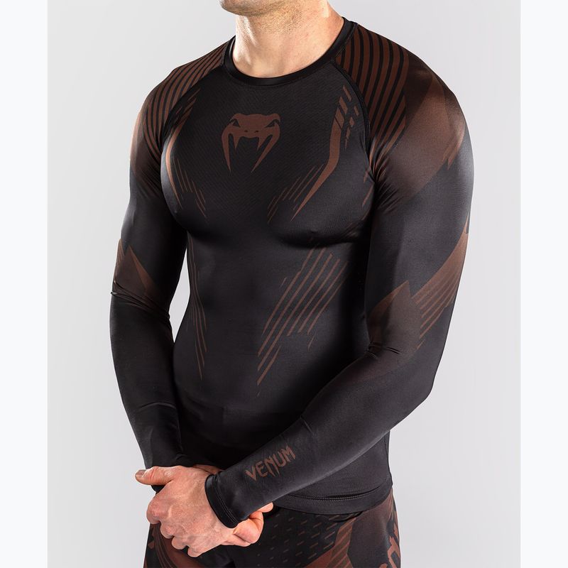 Мъжки рашгард с дълги ръкави Venum No-Gi 6.0 Rashguard black/brown 6