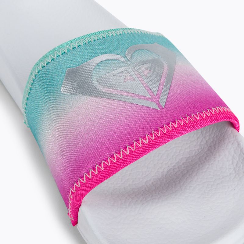 Детски джапанки ROXY Slippy Neo G 2021 white/crazy pink/turquoise 7