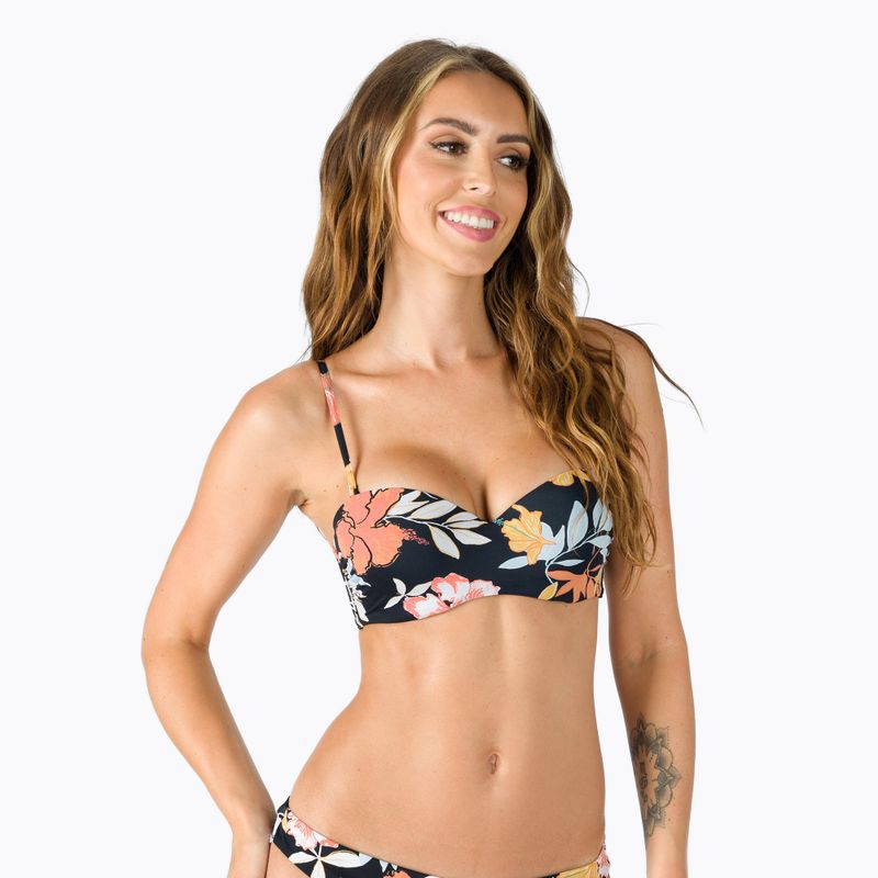 Горна част на бански костюм ROXY Beach Classics Moulded Bandeau 2021 anthracite/island vibes