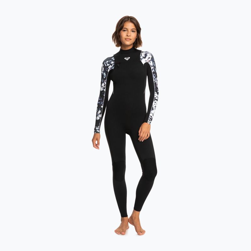 Дамски скафандър ROXY 3/2 Elite XT ST Printed FZ GBS 2021 true black/black flowers 2