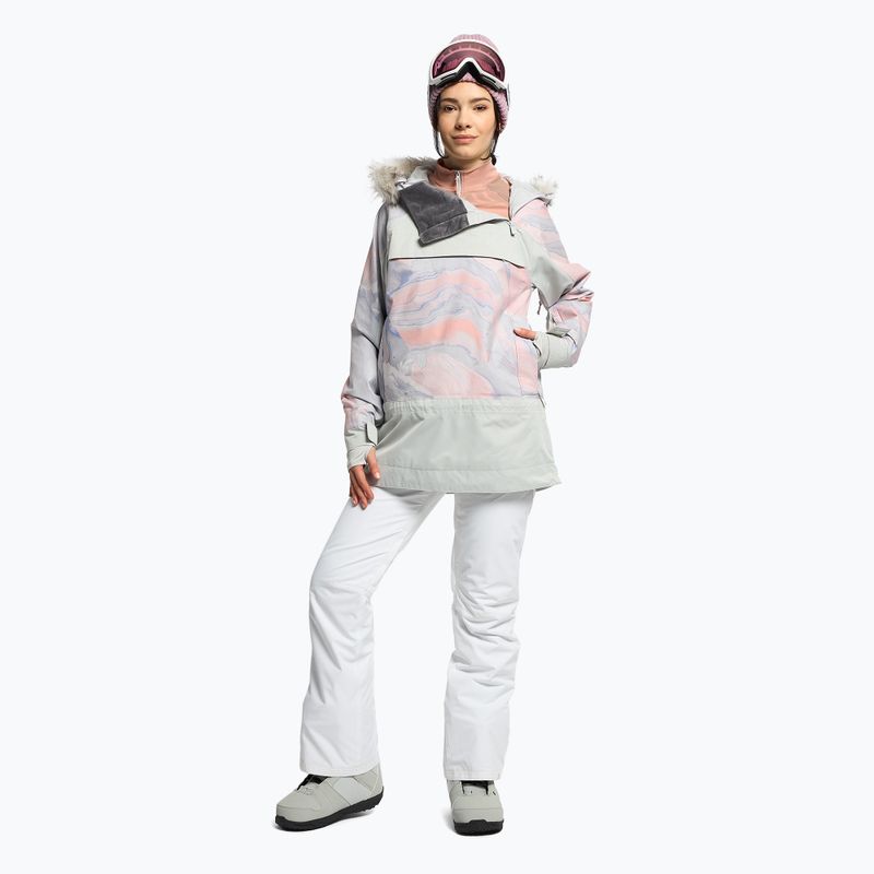 Дамско яке за сноуборд ROXY Chloe Kim Overhead gray violet marble 2