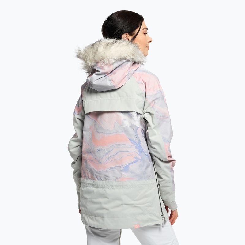 Дамско яке за сноуборд ROXY Chloe Kim Overhead gray violet marble 4
