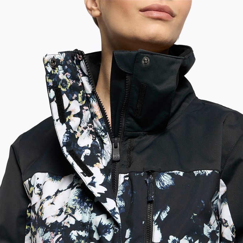 Дамско яке за сноуборд ROXY Jetty Block 2021 true black black flowers 11
