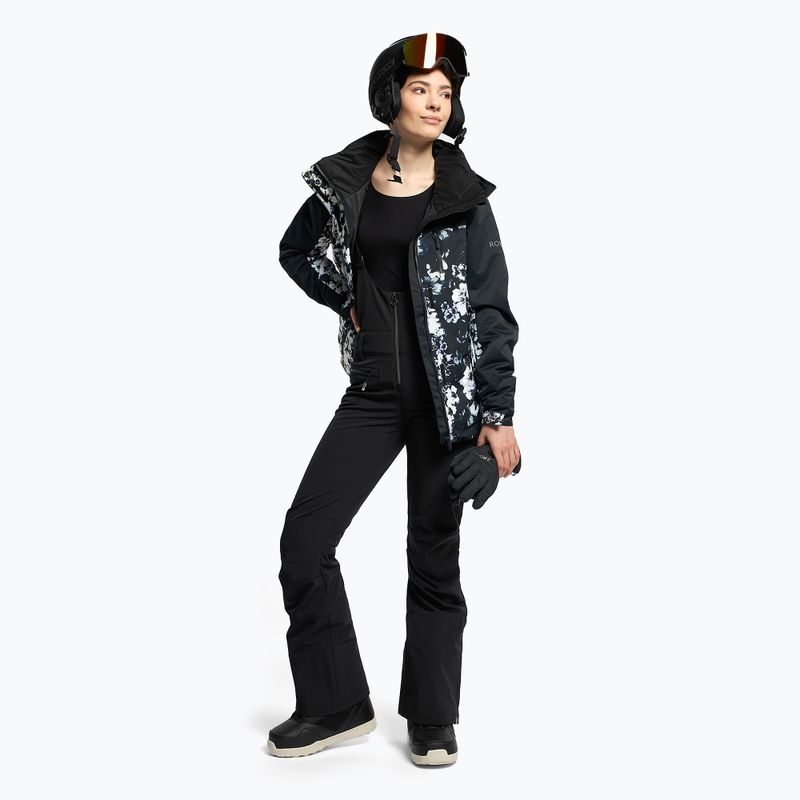 Дамско яке за сноуборд ROXY Jetty Block 2021 true black black flowers 2