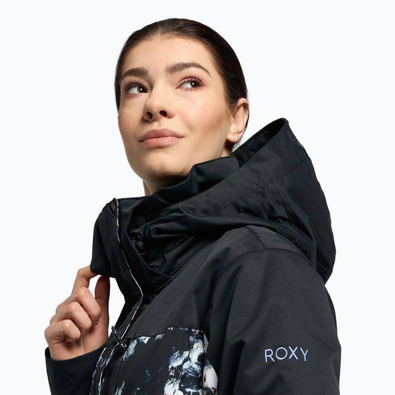 Дамско яке за сноуборд ROXY Jetty Block 2021 true black black flowers 5