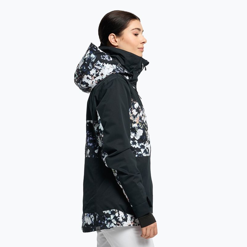 Дамско яке за сноуборд ROXY Presence Parka true black black flowers 3