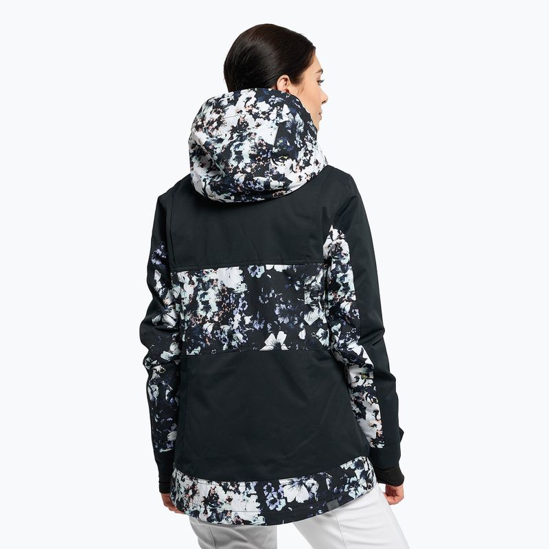 Дамско яке за сноуборд ROXY Presence Parka true black black flowers 4