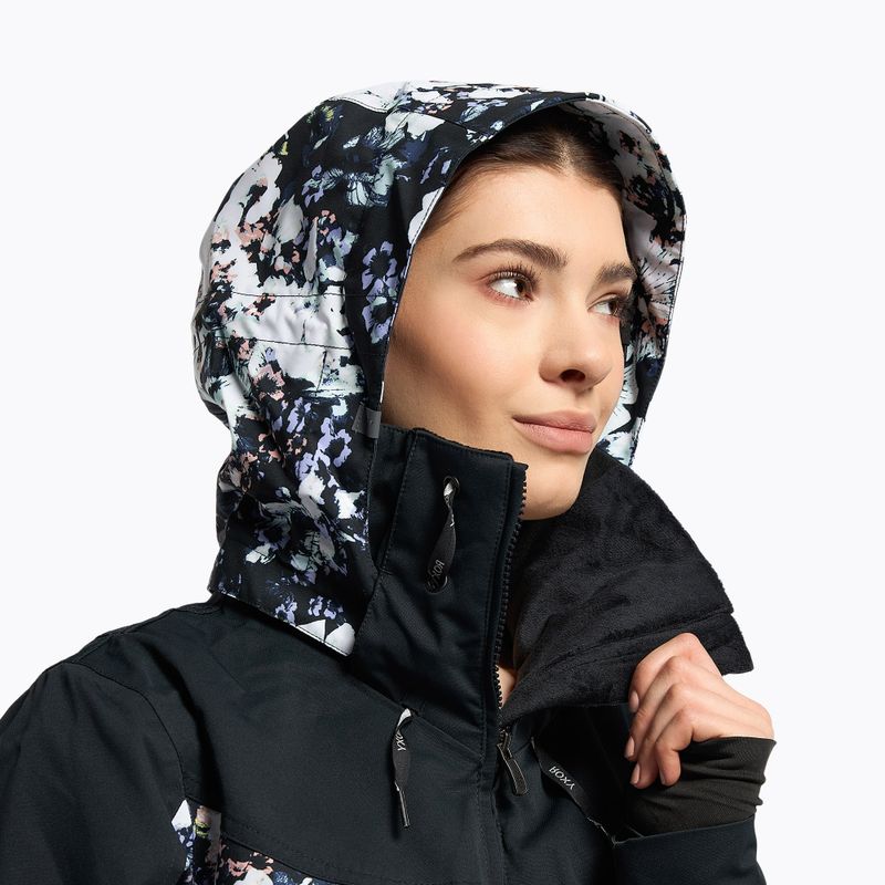 Дамско яке за сноуборд ROXY Presence Parka true black black flowers 5