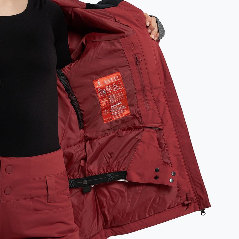 Дамско яке за сноуборд ROXY Stated Warmlink brick red 10