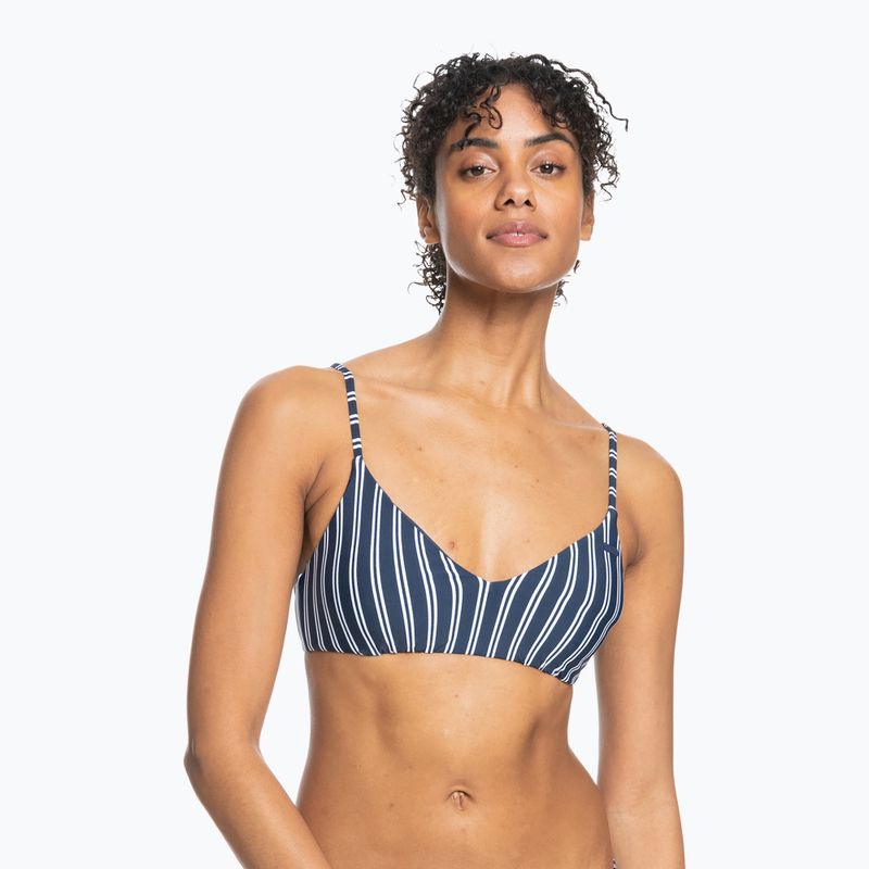 Горна част на бански костюм ROXY Into The Sun Athletic Triangle 2021 mood indigo novela stripe vert 2