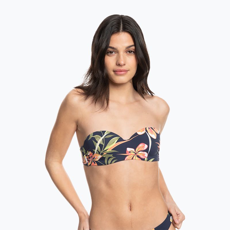 Горна част на бански костюм ROXY Into The Sun Mold Bandeau 2021 mood indigo tropical depht 3