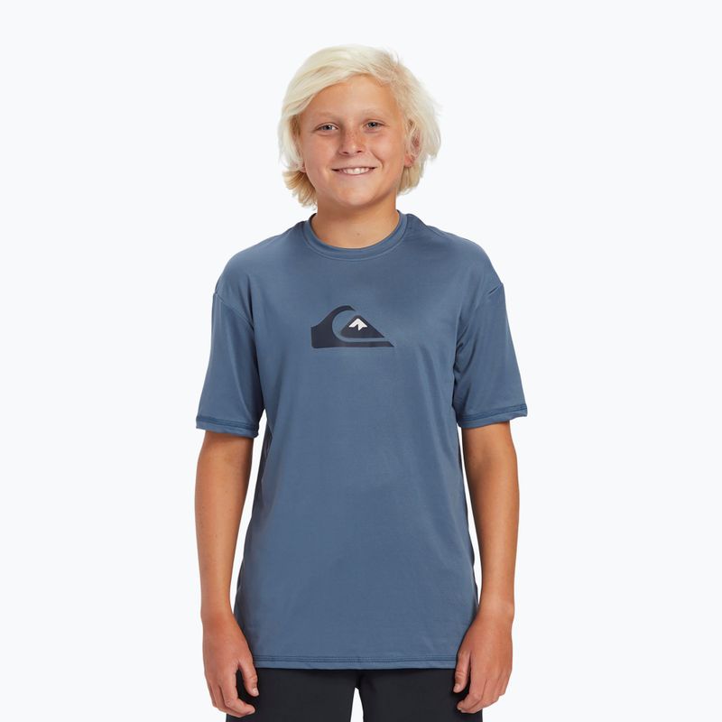 Детска тениска за плуване Quiksilver Solid Streak SS Y с надпис Sea 3