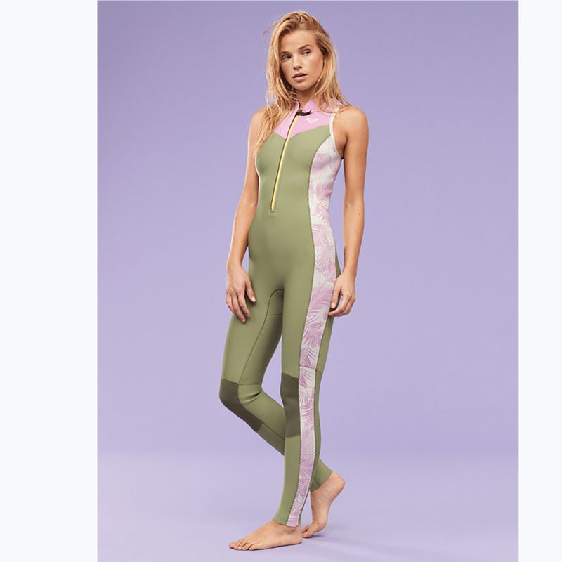 Дамски неопренов костюм за плуване ROXY 1,5 mm Long John palmed out light gray 9