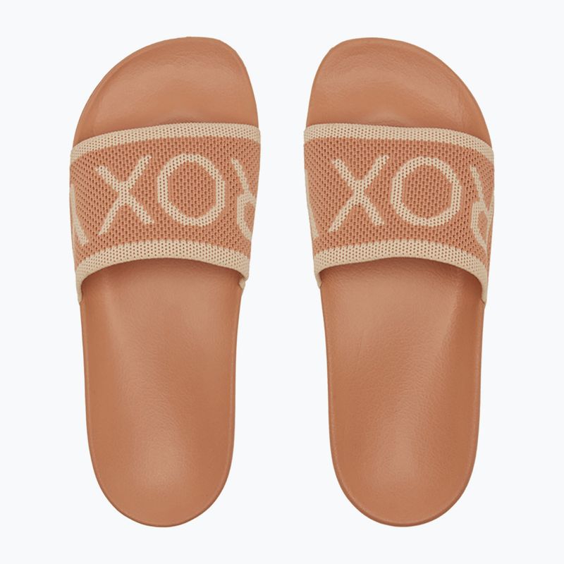 Дамски джапанки ROXY Slippy Knit wheat/turkish coffee 2