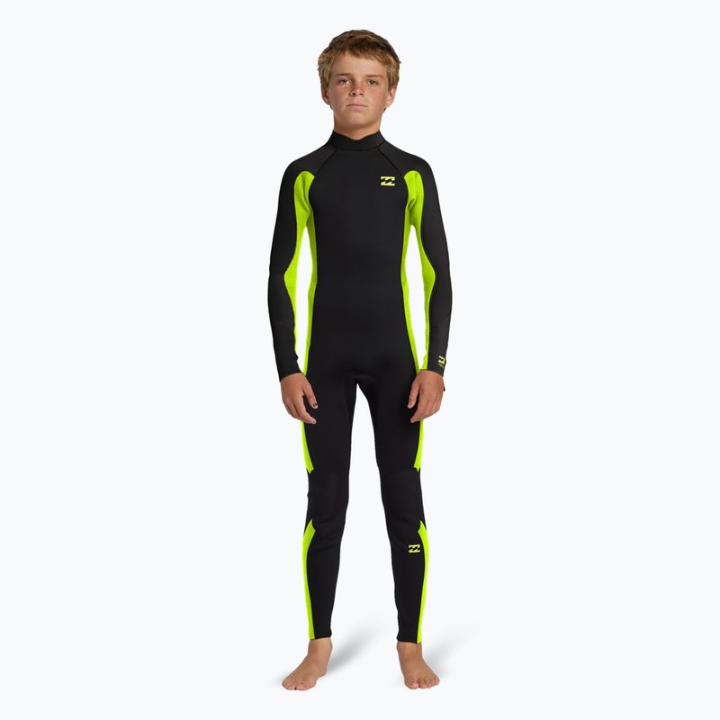 Детски неопренов костюм за плуване Billabong Swim Foam 3/2 mm Foil BZ FL fluro lime