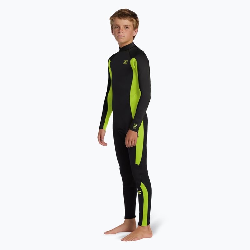 Детски неопренов костюм за плуване Billabong Swim Foam 3/2 mm Foil BZ FL fluro lime 2