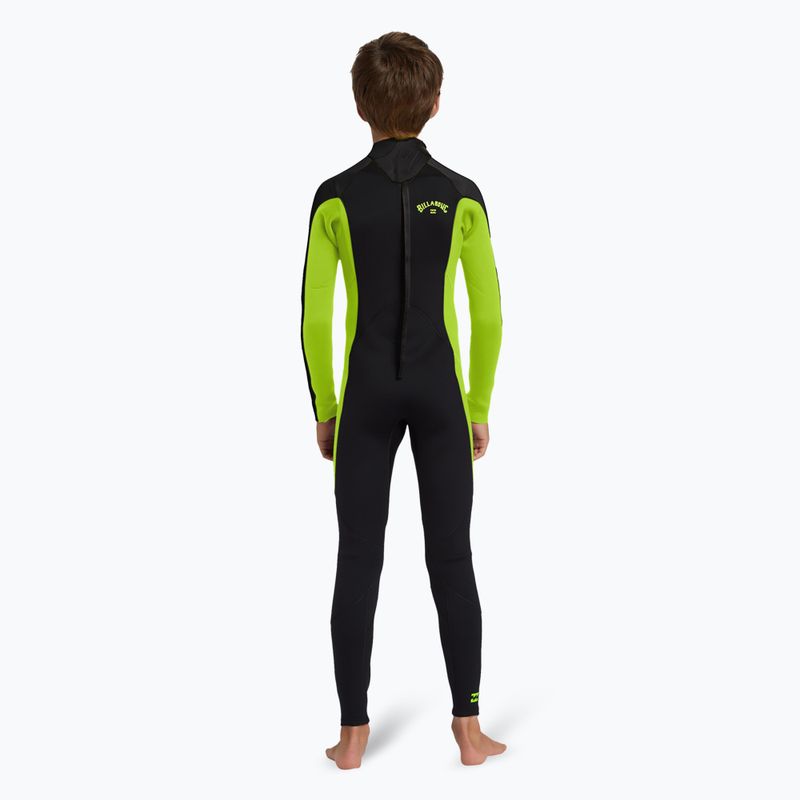 Детски неопренов костюм за плуване Billabong Swim Foam 3/2 mm Foil BZ FL fluro lime 3