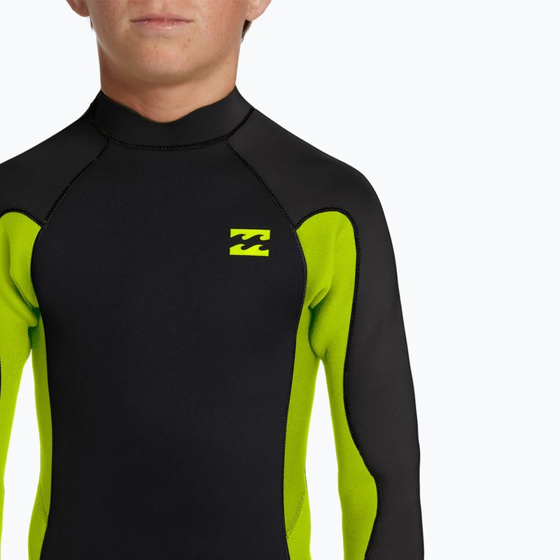 Детски неопренов костюм за плуване Billabong Swim Foam 3/2 mm Foil BZ FL fluro lime 4