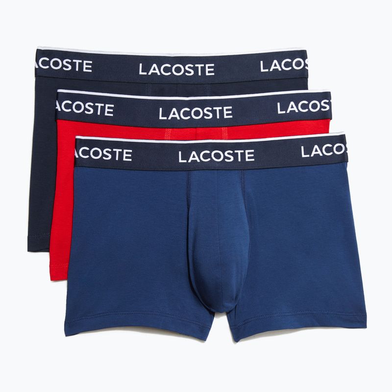 Боксерки Lacoste 5H3389 W64 3 чифта navy blue/red methylene 11